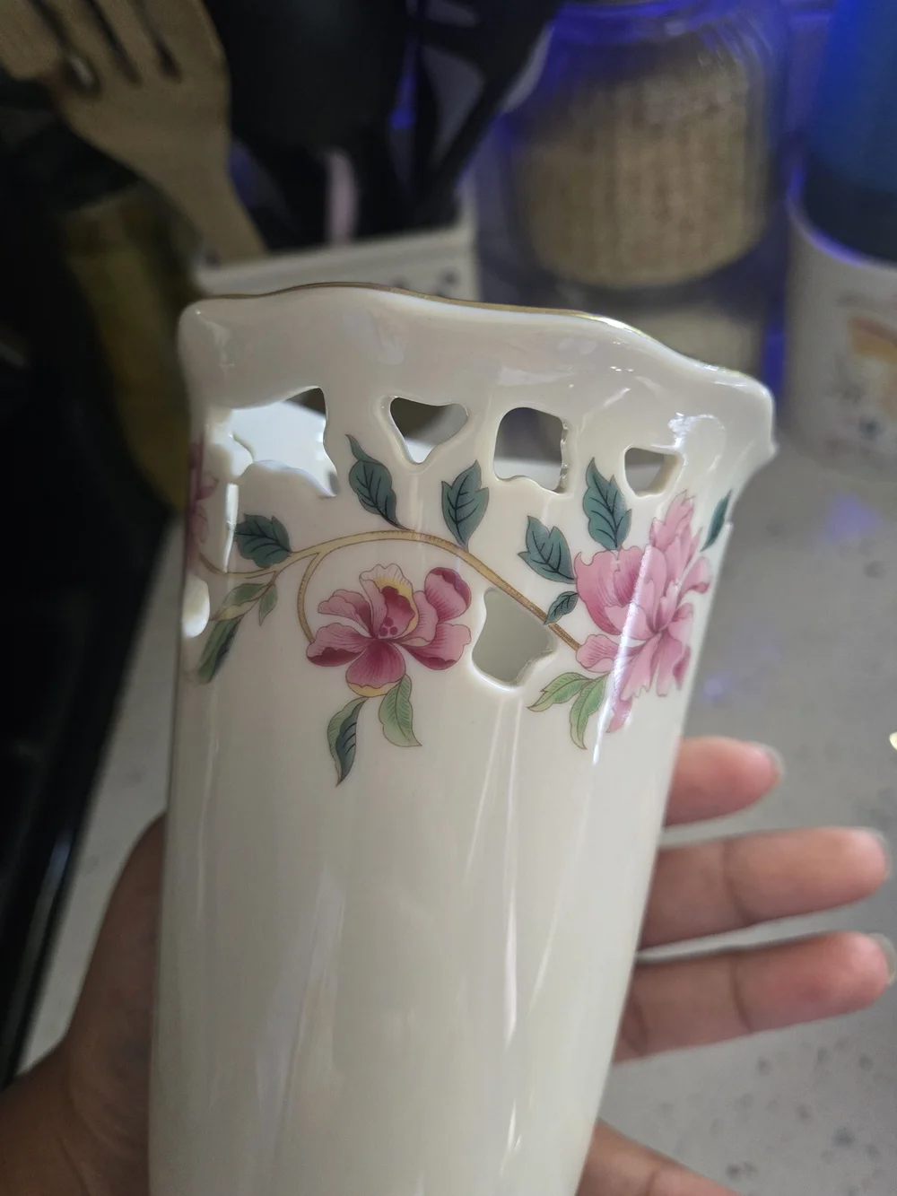 Vintage Lenox Barrington Collection Pierced Flower Vase
